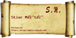 Stier Máté névjegykártya