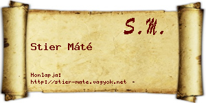 Stier Máté névjegykártya